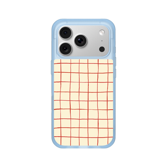 Grille Rouge Minimaliste – Design Organique Crème