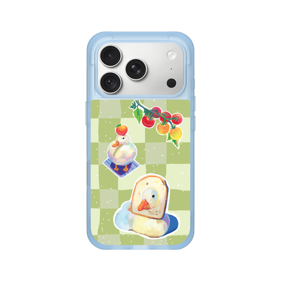 Little Ducks toast in Matcha Background