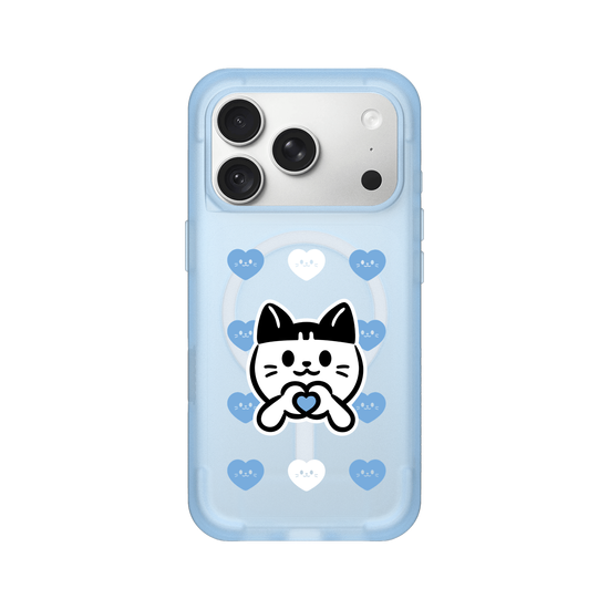 meow meow loves - blue heart