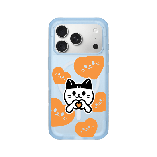 meow meow loves - orange heart