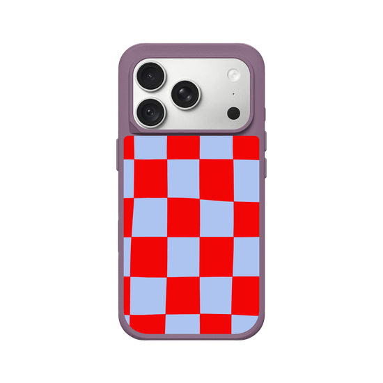Blue and red check