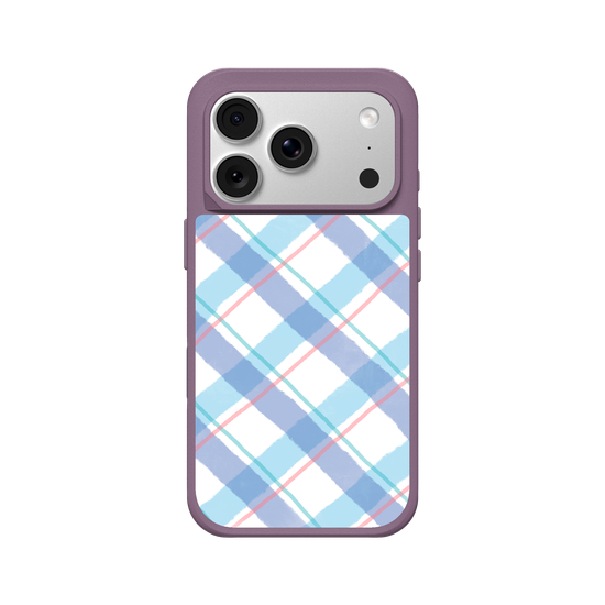 checkers & lines - blue