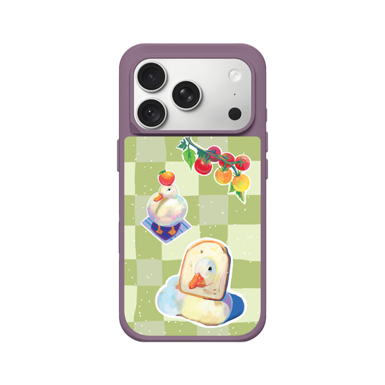 Little Ducks toast in Matcha Background