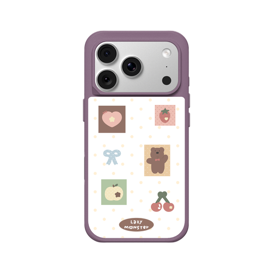 Lazy Monster Dot Sticker Phone Case 01.