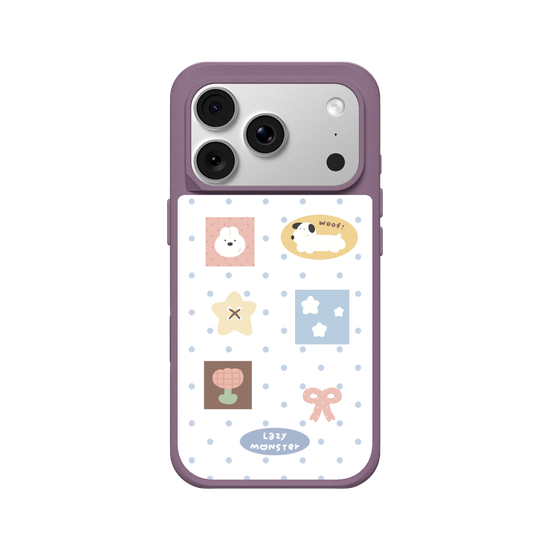 Lazy Monster Dot Sticker Phone Case 02.