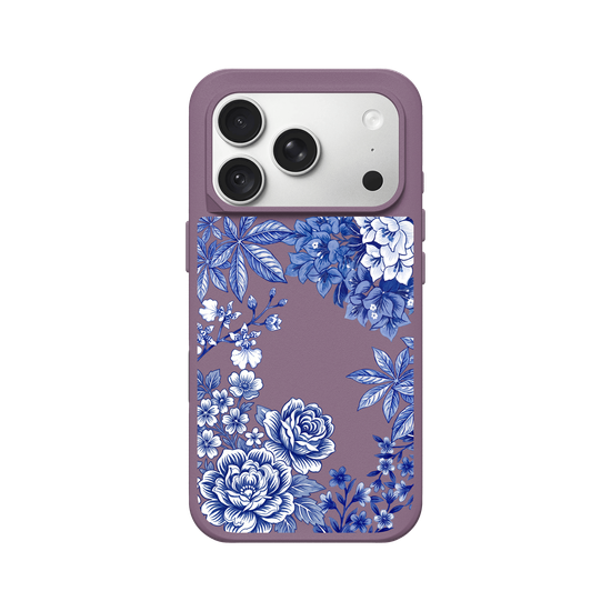 Tissu floral taïwanais · Bleu et blanc