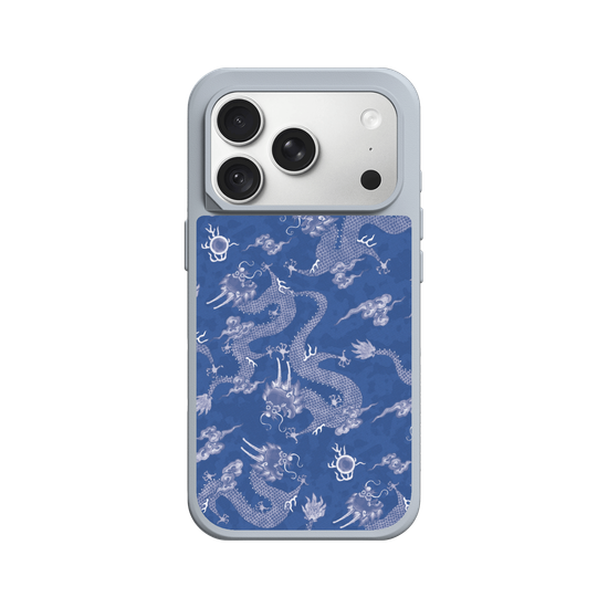 Hand-Painted Dragon Pattern - Blue