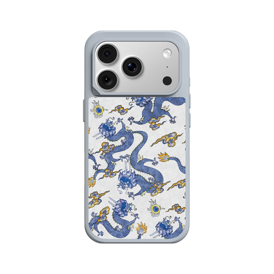 Dragon dessiné à la main - bleu et blanc