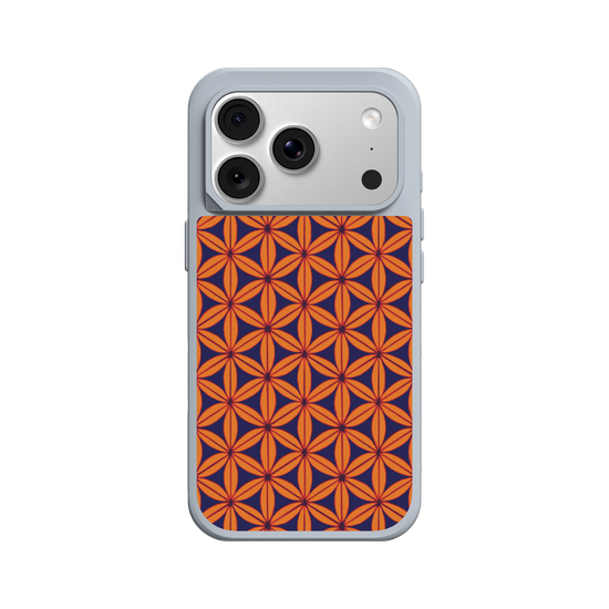 Fleur de vie - Orange et bleu profond