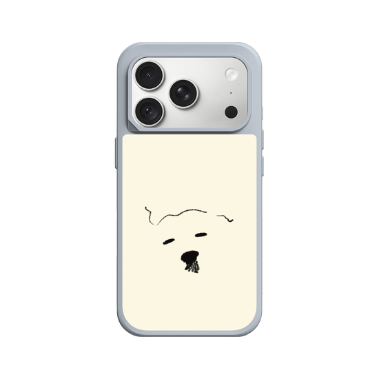 A drowsy dog's face