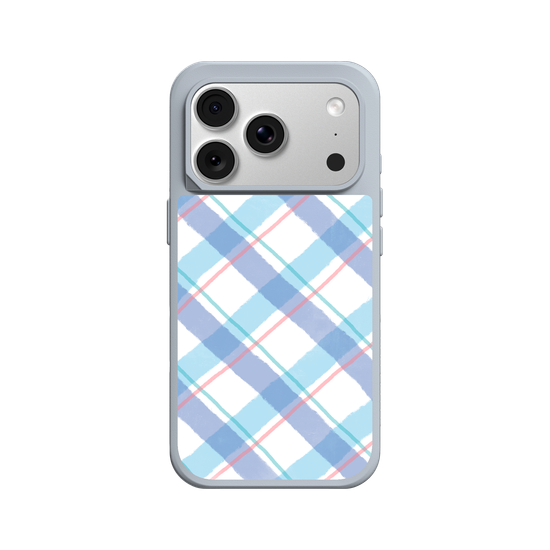 checkers & lines - blue