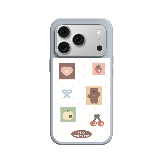 Lazy Monster Dot Sticker Phone Case 01.