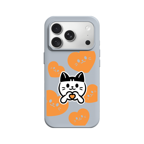 meow meow loves - orange heart