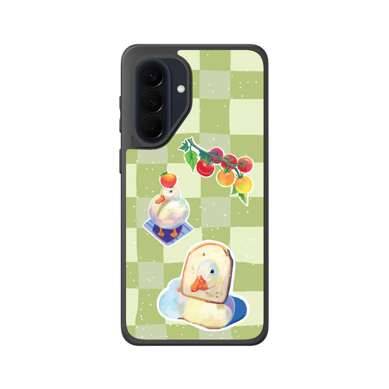 Little Ducks toast in Matcha Background