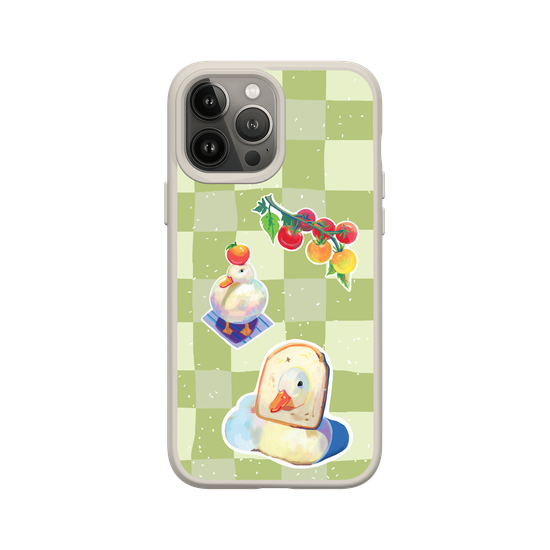 Little Ducks toast in Matcha Background
