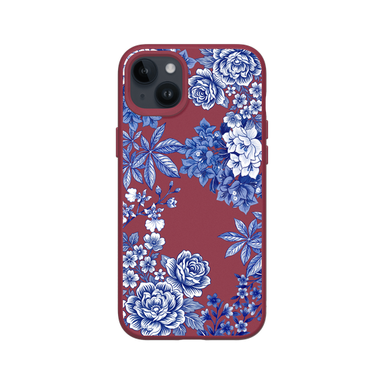 Tissu floral taïwanais · Bleu et blanc