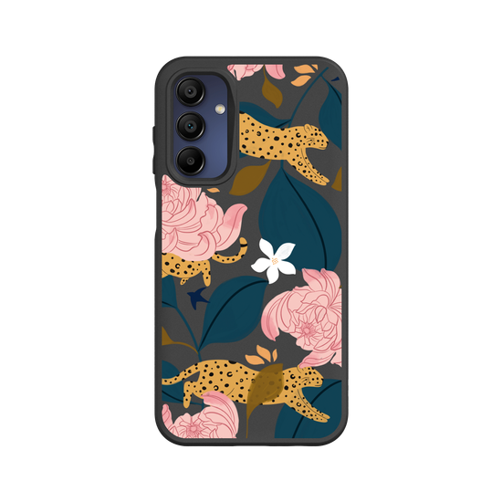 Leopard and flowers