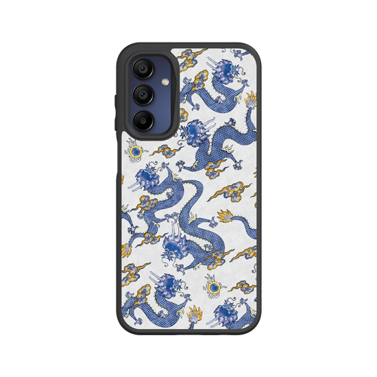 Dragon dessiné à la main - bleu et blanc