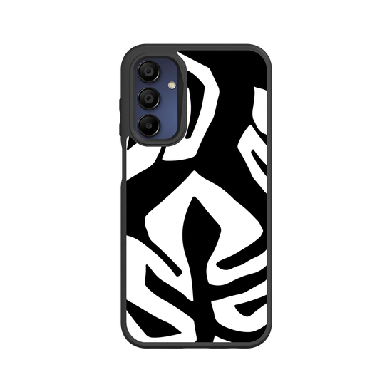 Black and white jungle leaves