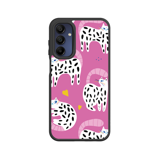 Rainbow Whiskers cats on pink