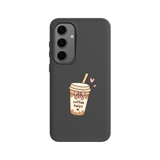 Cute Coffee Cup Sticker – Coffee Helps Kawaii Aesthetic