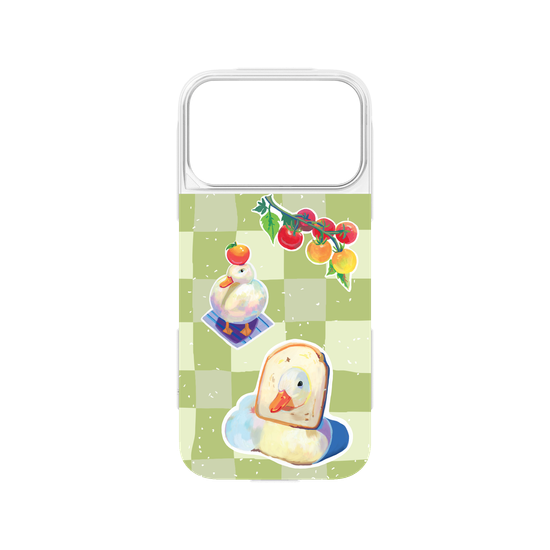 Little Ducks toast in Matcha Background