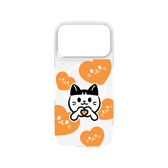 meow meow loves - orange heart