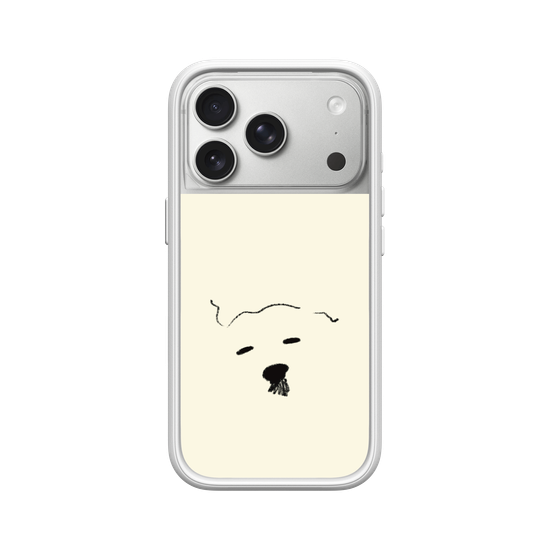 A drowsy dog's face