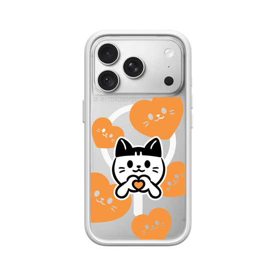 meow meow loves - orange heart